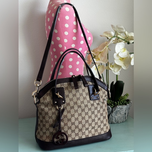 GUCCI GG Canvas Convertible Dome Satchel Bag & matching Continental Wallet - Picture 3 of 15